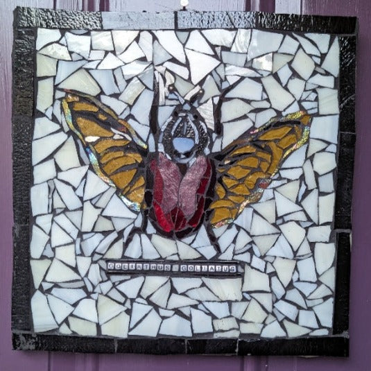 Stained Glass Mosaic Jewel Beetle Goliathus Goliatus