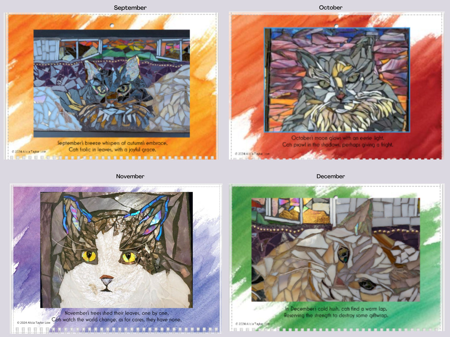 Paw and Pieces: A Mosaic Cat Art and Verse Calendar