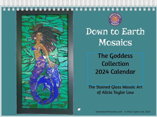 2024 Goddesses of the World Stained Glass Mosaic Calendar - 16.5x11.5 Inches